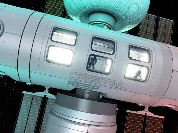 Digitální ztvárnění stanice Blue Origin s názvem Orbital Reef