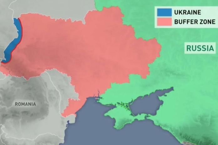 Místopředseda Bezpečnostní rady Ruska Dmitrij Medveděv pohrozil, že téměř celé území Ukrajiny by se mohlo stát „nárazníkovou zónou“
