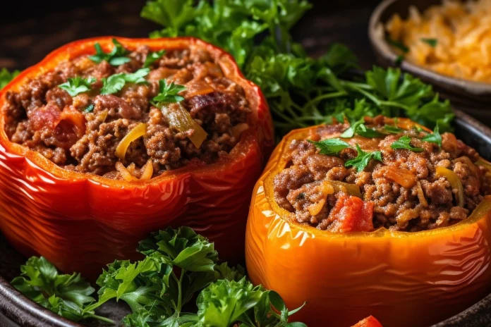Pečené plněné papriky - Recept