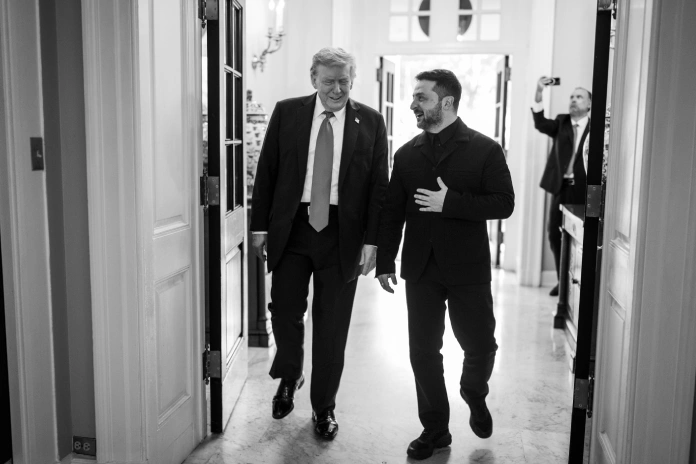 Prezident USA Donald Trump a prezident Ukrajiny Volodymyr Zelenskyj v Bílém domě